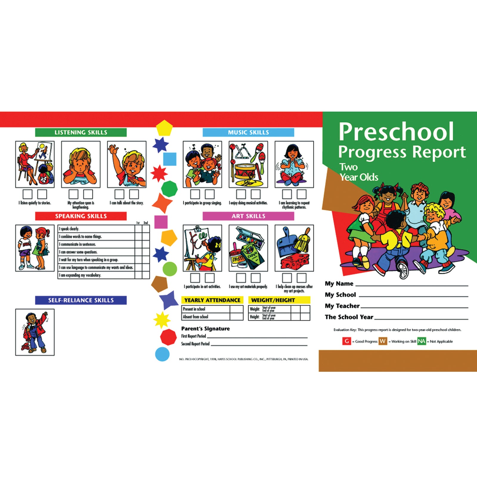 Preschool Progress Report Cards, 10 Per Pack (Age 2)