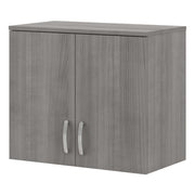 Bush Business Furniture Universal Wall Cabinet with Doors and Shelves in Platinum Gray - 28.35" Width x 15.51" Depth x 24.17" Height