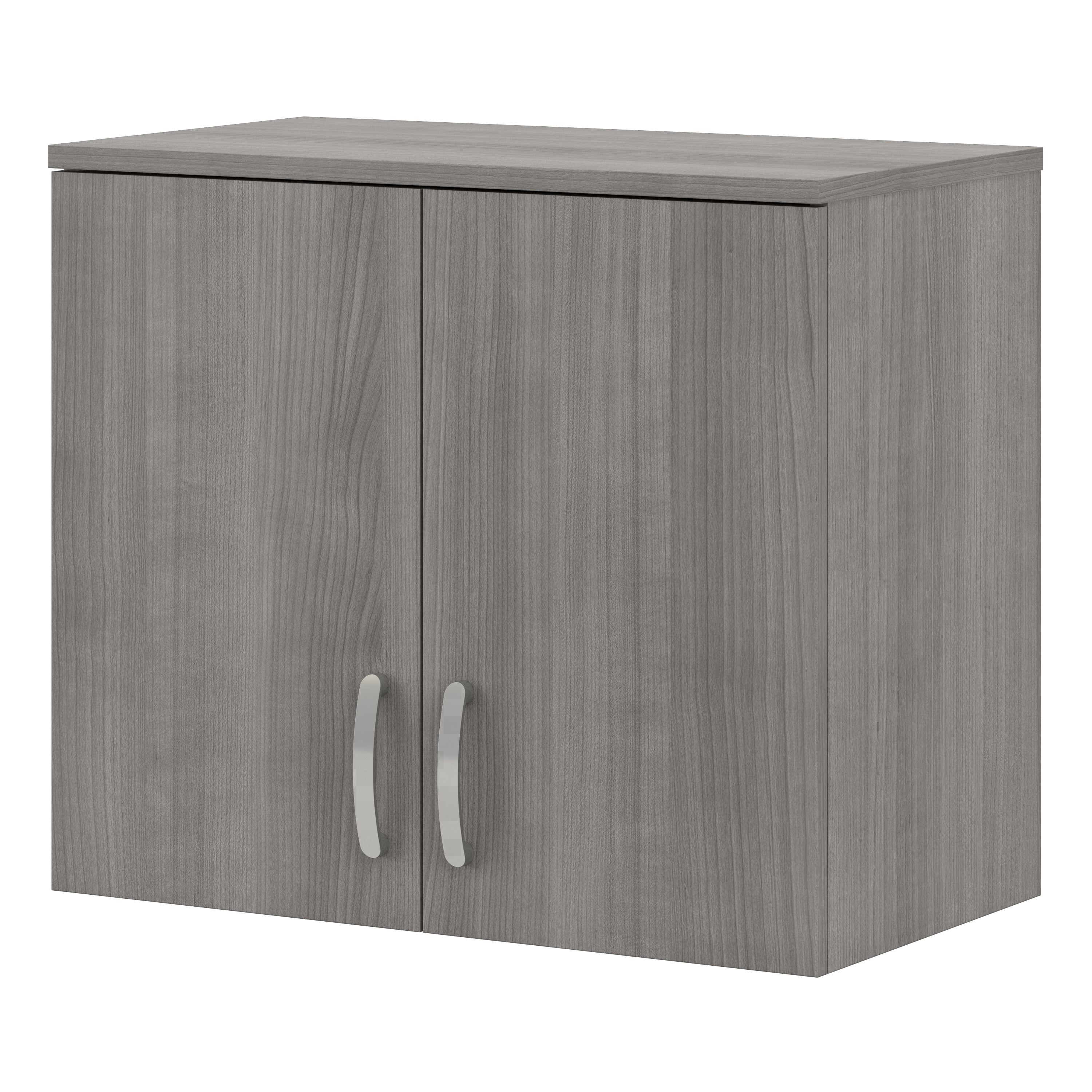 Bush Business Furniture Universal Wall Cabinet with Doors and Shelves in Platinum Gray - 28.35" Width x 15.51" Depth x 24.17" Height