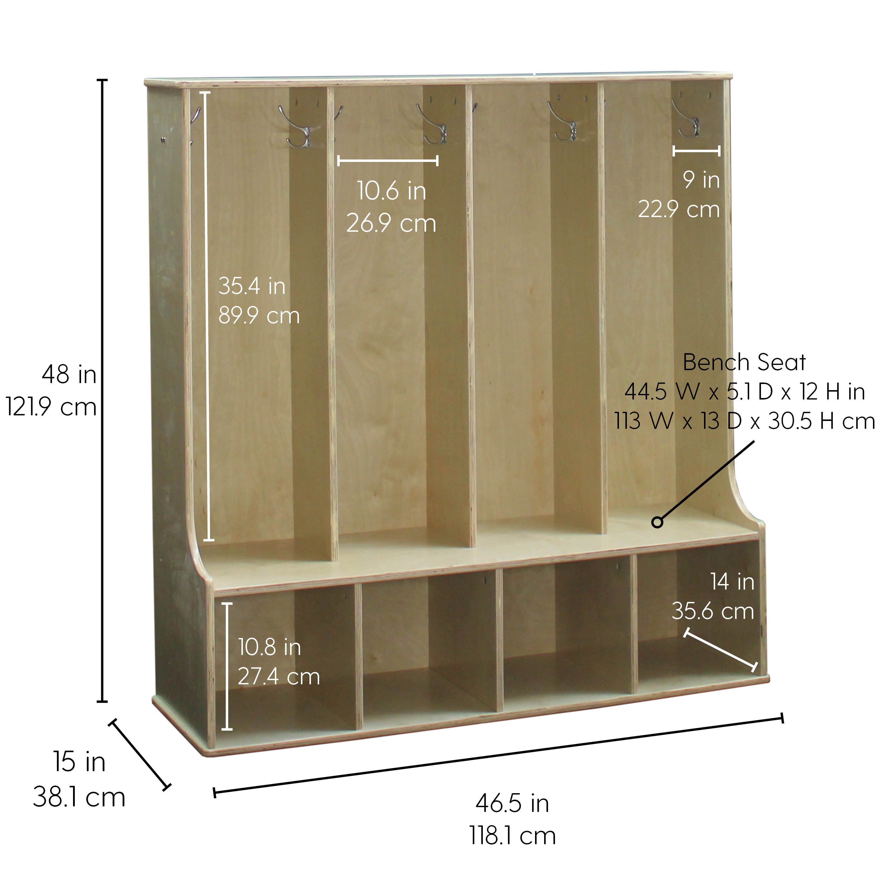 Birch 4-Section Locker