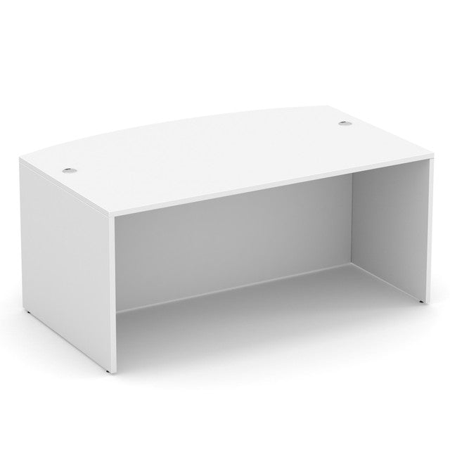 OfficeSource Laminate 66"W Bow Front Desk Shell - White