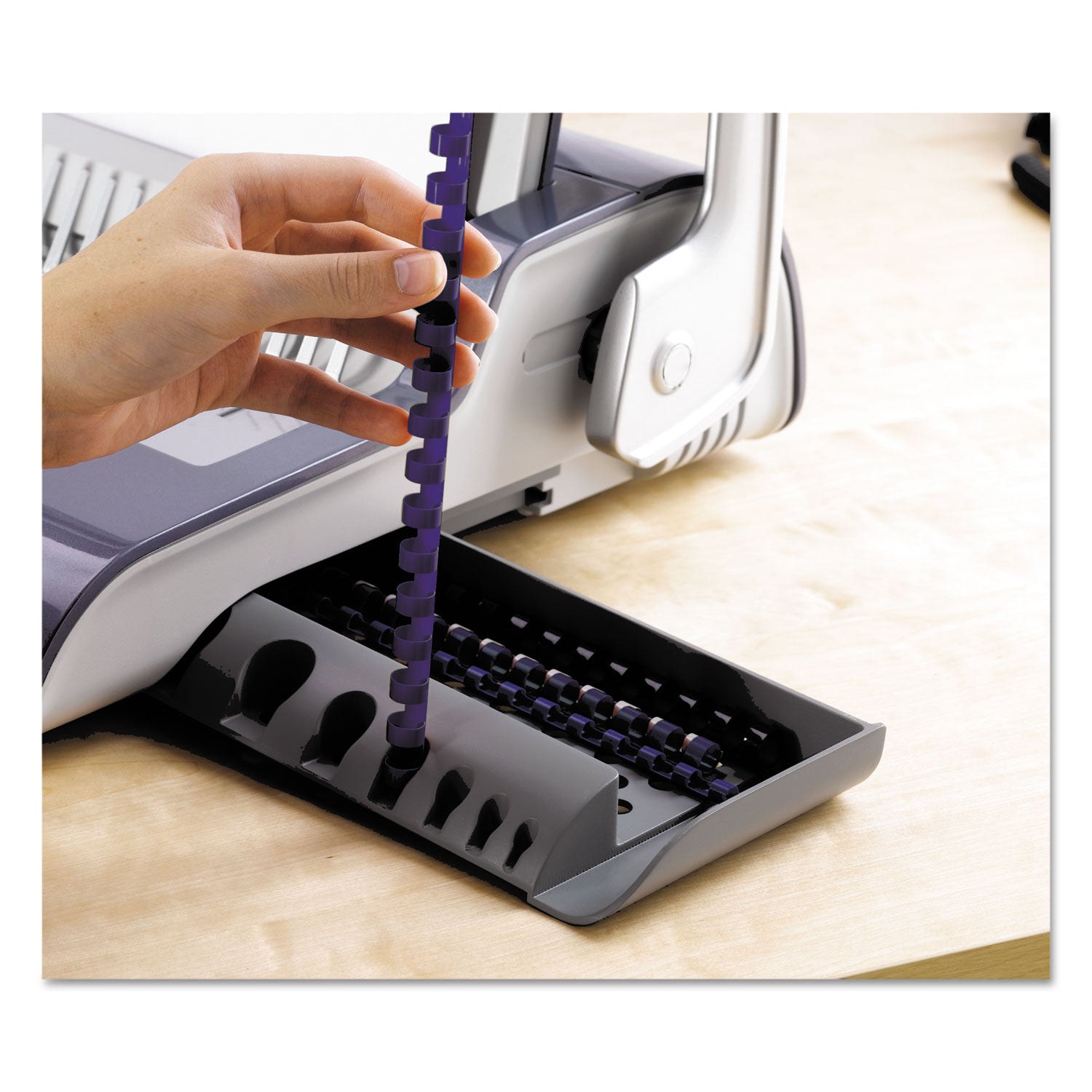 CombBind - 500 Sheet(s) Bind - 25 Punch - 5.1" Height x 16.9" Width x 15.4" Depth - Metallic Silver, Black