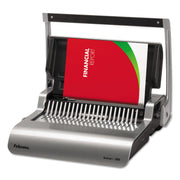 CombBind - 500 Sheet(s) Bind - 25 Punch - 5.1" Height x 18.1" Width x 15.4" Depth - Metallic Silver, Black
