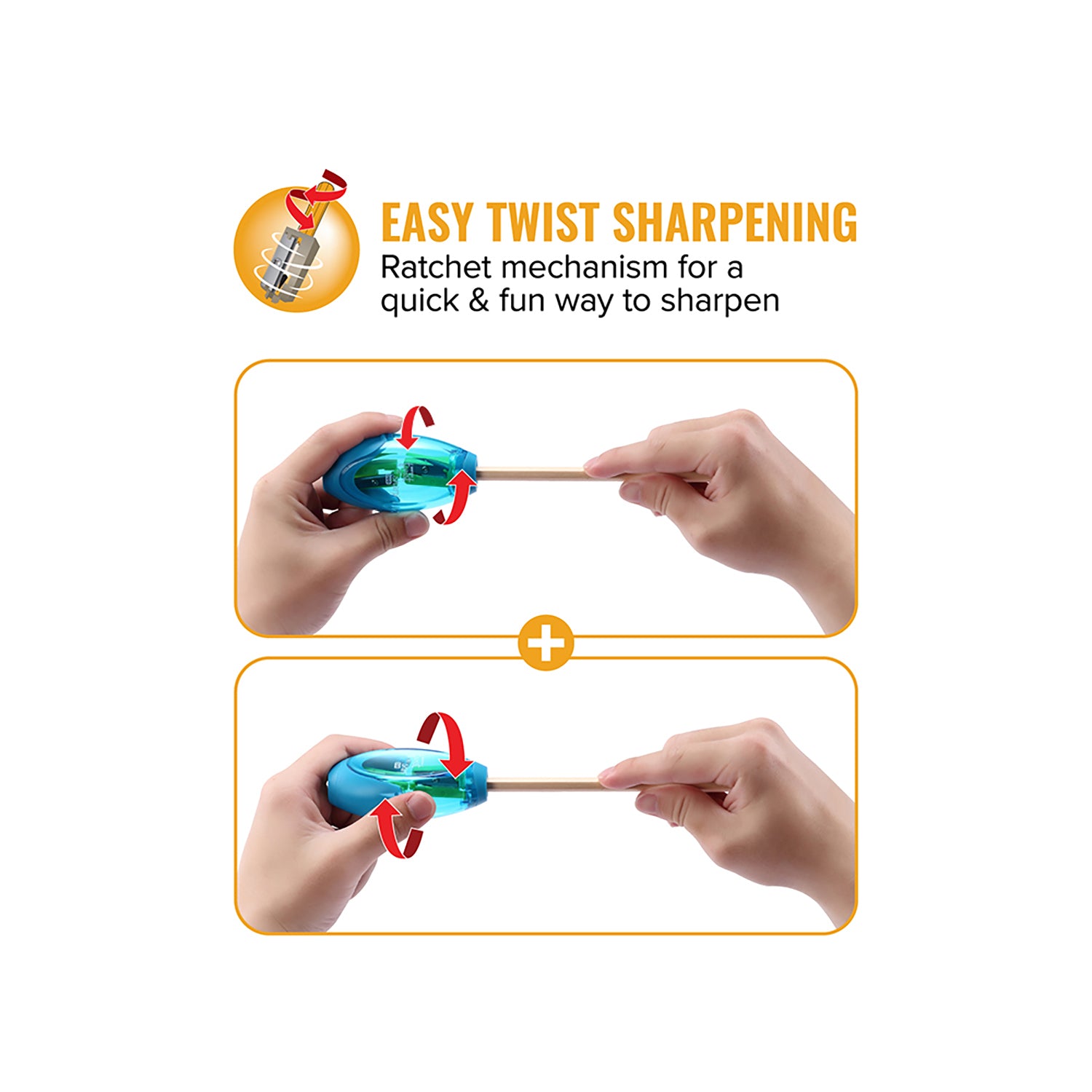 Twist-n-Sharp™ Duo Pencil Sharpener, Assorted Colors