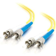 C2G 5m ST-ST 9/125 OS1 Duplex Single-Mode PVC Fiber Optic Cable - Yellow - Patch Cable - 16.4 Ft - Yellow