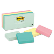 Post-it Notes Beachside Café Color Collection, 1 3/8" x 1 7/8", 100 Sheets per Pad, 12 Pads per Pack, 1200 Notes, Fresh Mint, Aqua Splash, Sunnyside, Papaya Fizz, Guava, Self-adhesive, Repositionable