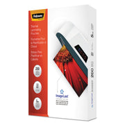 Fellowes ImageLast Jam-Free Thermal Laminating Pouches, Letter Size, 9" x 11.5", 5 mil, Clear, 1 Pack