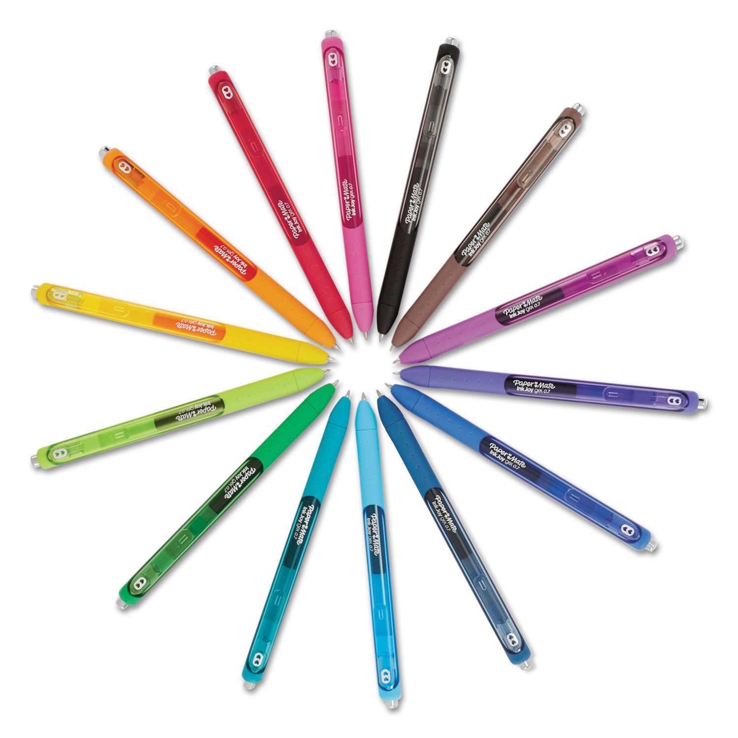 Paper Mate InkJoy Gel Pen - 0.7 mm Pen Point - Retractable - Black Ink - Gel-based - Black Barrel - 1 Dozen