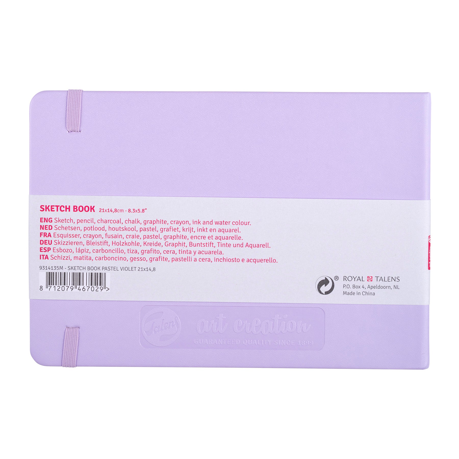 Sketchbook, 80 Sheets, 90lbs, Pastel Violet Cover, 8.3" x 5.8" (A5)