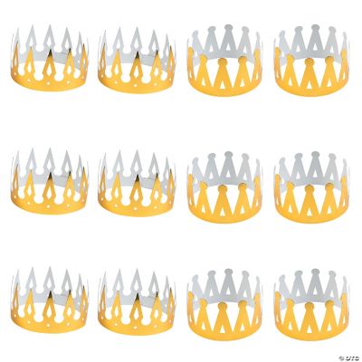 Foil Gold Crowns - 12 Pieces
