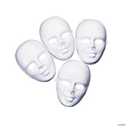 Diy Plastic White Full Masks - 12 Pieces
