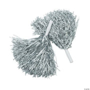 Silver Pom-Poms - 12 Pieces