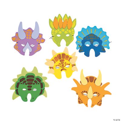 Child Size Foam Dinosaur Masks - 12 Pieces