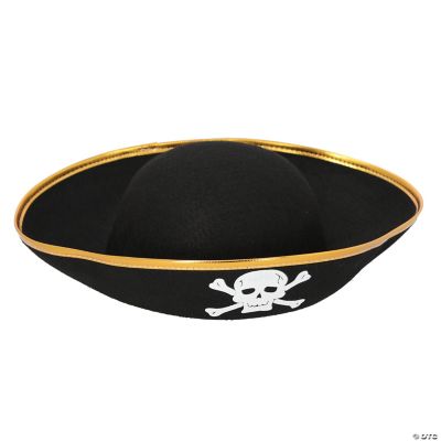 Black Pirate Hat - 1 Piece