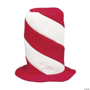 Red & White Swirl Stovepipe Hat - 1 Piece