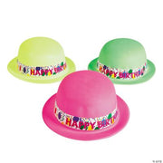 Neon "Happy Birthday" Derby Hats" - 12 Pieces