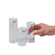 Glass Cylinder Tea Light Holders - 3 Pieces