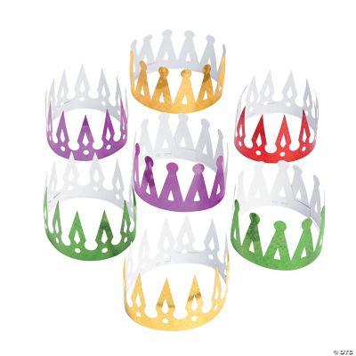 Assorted Color Prism Crowns - 12 Pieces
