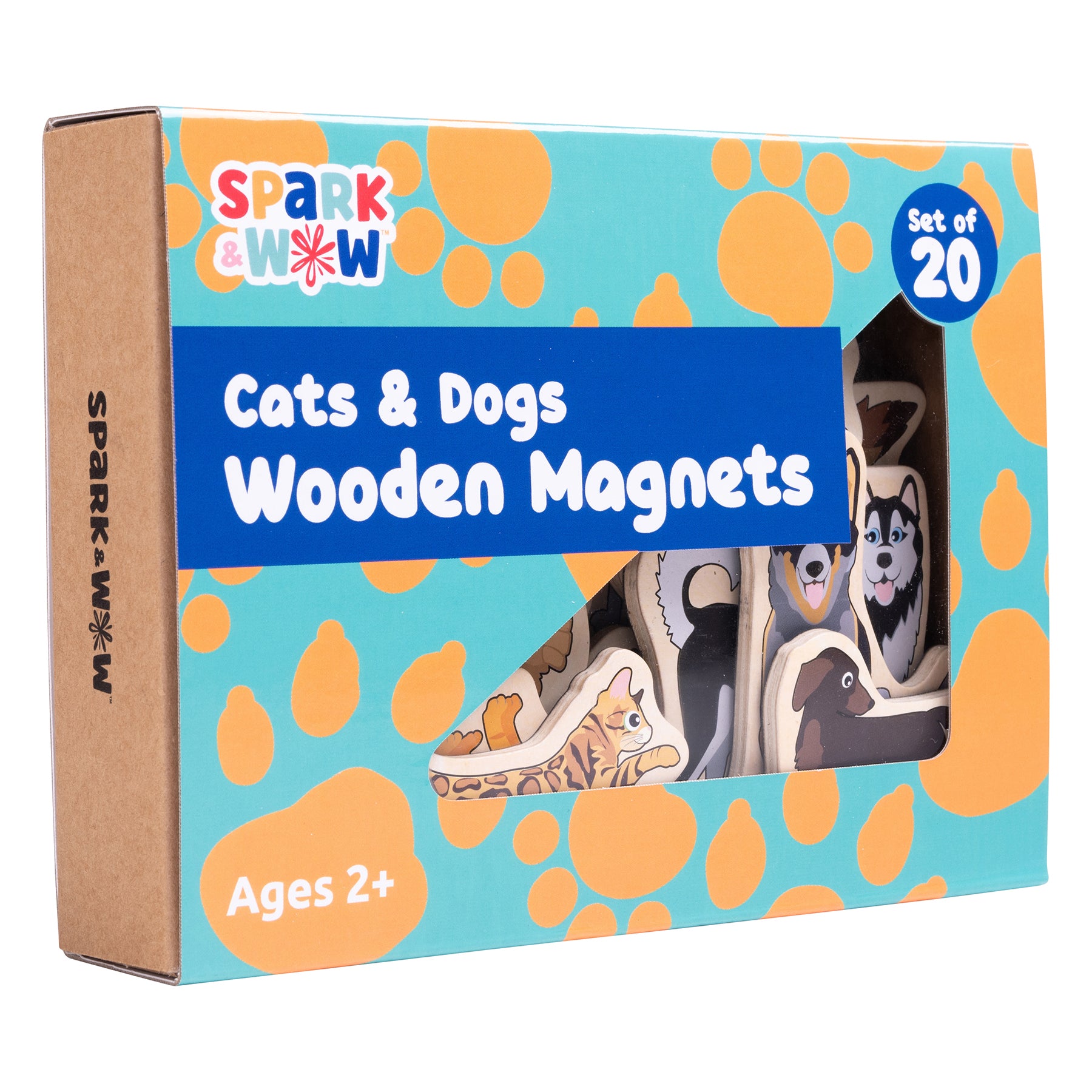 Wooden Magnets - Cats & Dogs - Set of 20