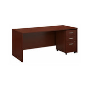 Bush Business Furniture Series C 72W x 30D Office Desk with Mobile File Cabinet in Mahogany - 71.1" Width x 29.37" Depth x 29.84" Height