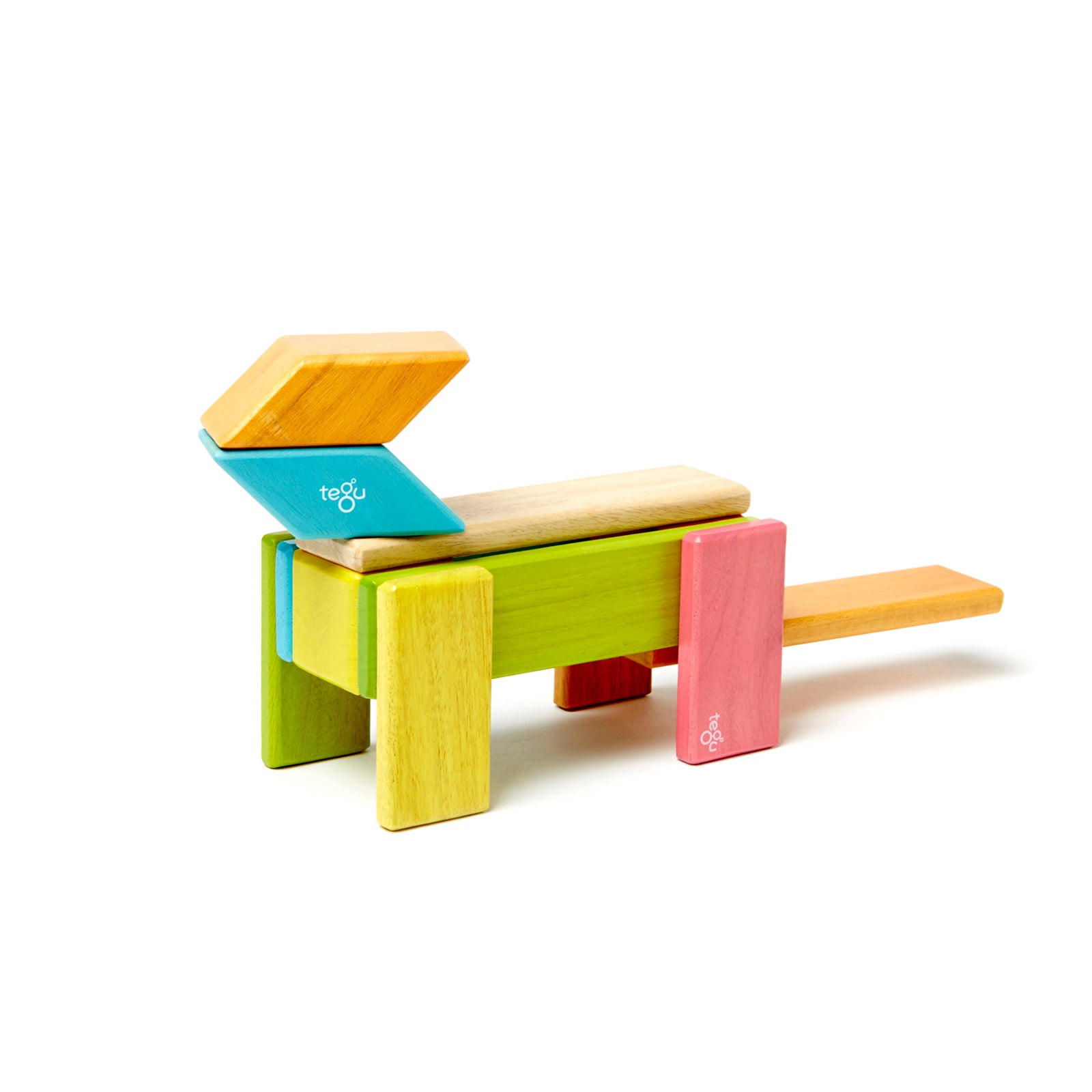 Magnetic Wooden Blocks, Tints, 14 Pieces