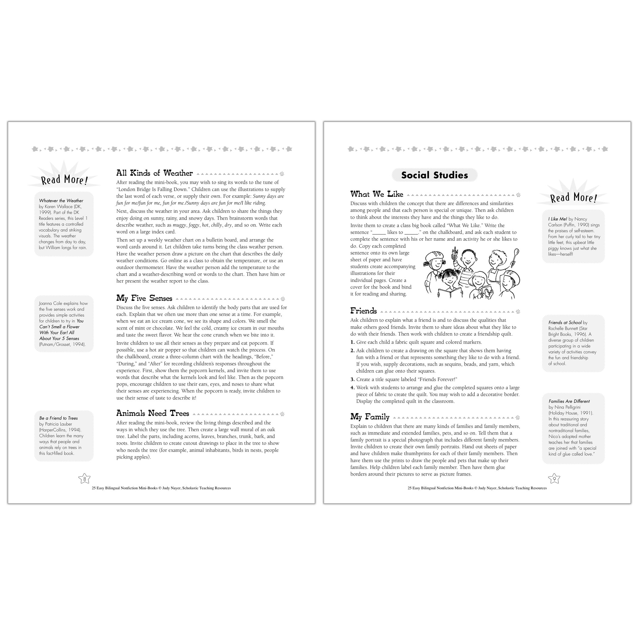 25 Easy Bilingual Nonfiction Mini-Books Activity Book