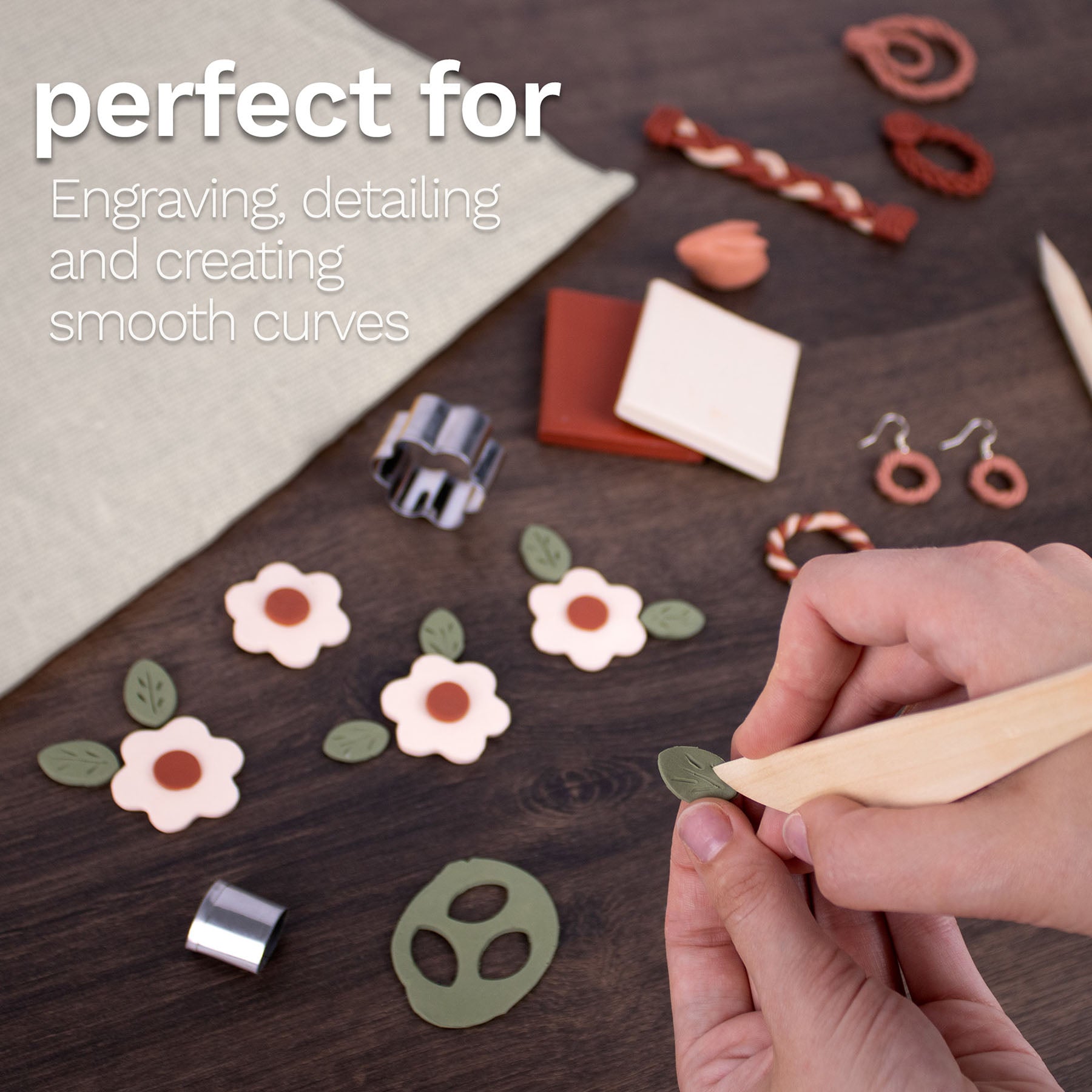 Modeling Clay Tools, Hardwood Set, 2 Pieces