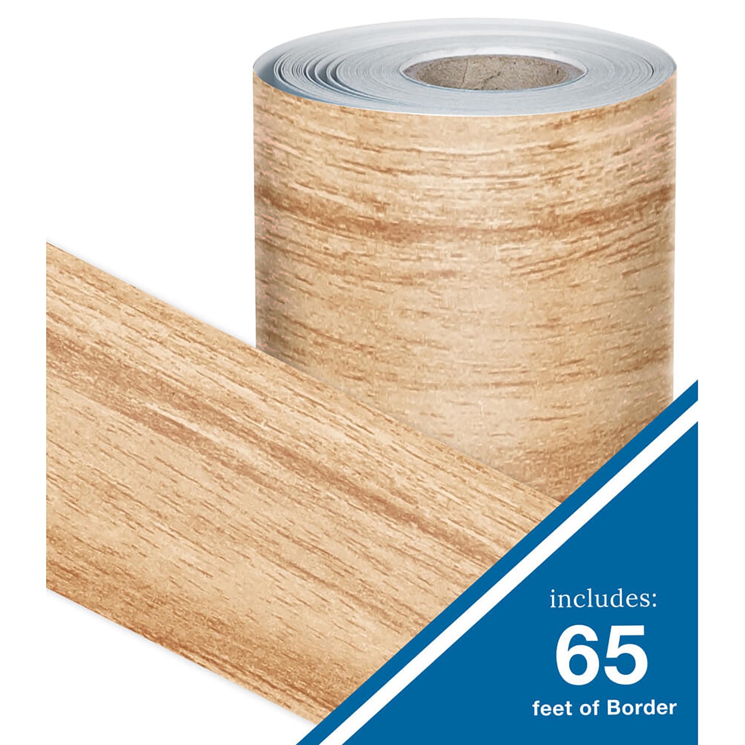 Grow Together Light Wood Grain Rolled Straight Bulletin Board Borders, 65 Feet