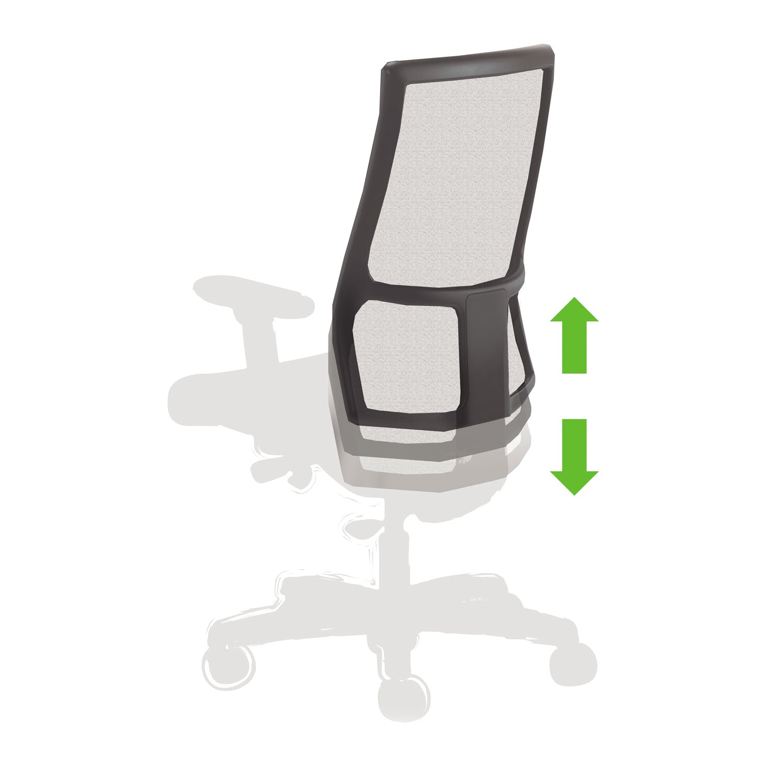 HON Ignition Mid-Back Task Chair, Iron Ore Fabric Seat, Black Mesh Back, Adjustable Arms, 5-Star Black Base, 1 Each