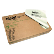 Heritage BioTuf Trash Bag - 45 gal Capacity - 40" Width x 46" Depth x 0.90 mil (23 Micron) Thickness - High Density - Green - Bioplast - Can, Food Waste, Industrial - 1 Carton
