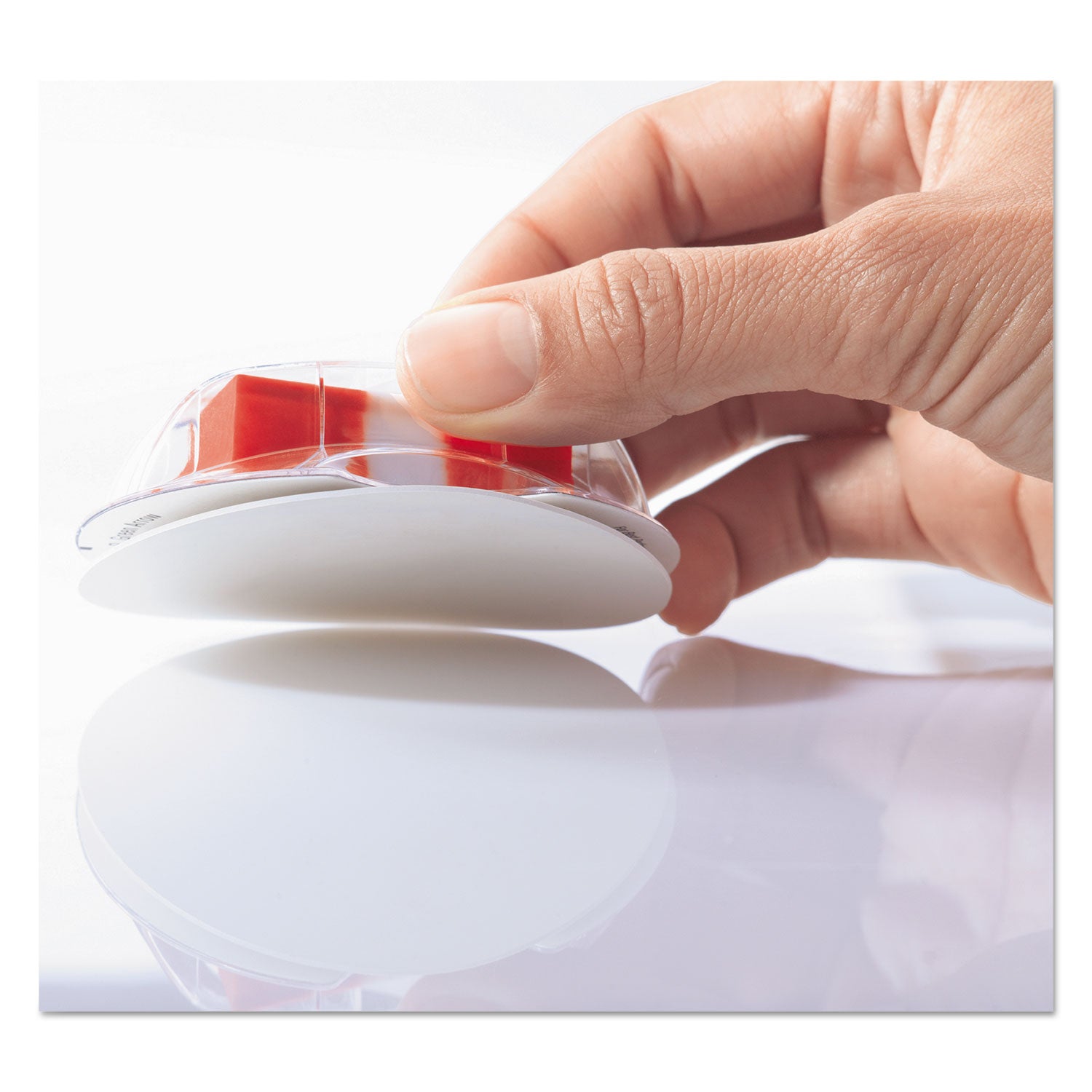 Post-it&reg; Flags in Desk Grip Dispenser - 200 - 1" Flag/Note Width x 1 3/4" Flag/Note Length - Rectangle - Unruled - Red - Removable, Self-adhesive - Dispenser Included - 200 / Pack