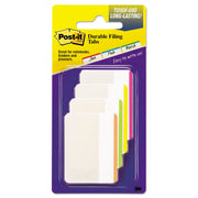 Post-it&reg; Durable Tabs - Write-on Tab(s) - 1.50" Tab Height x 2" Tab Width - Pink, Green, Orange, Yellow Tab(s) - Repositionable - 1 Pack