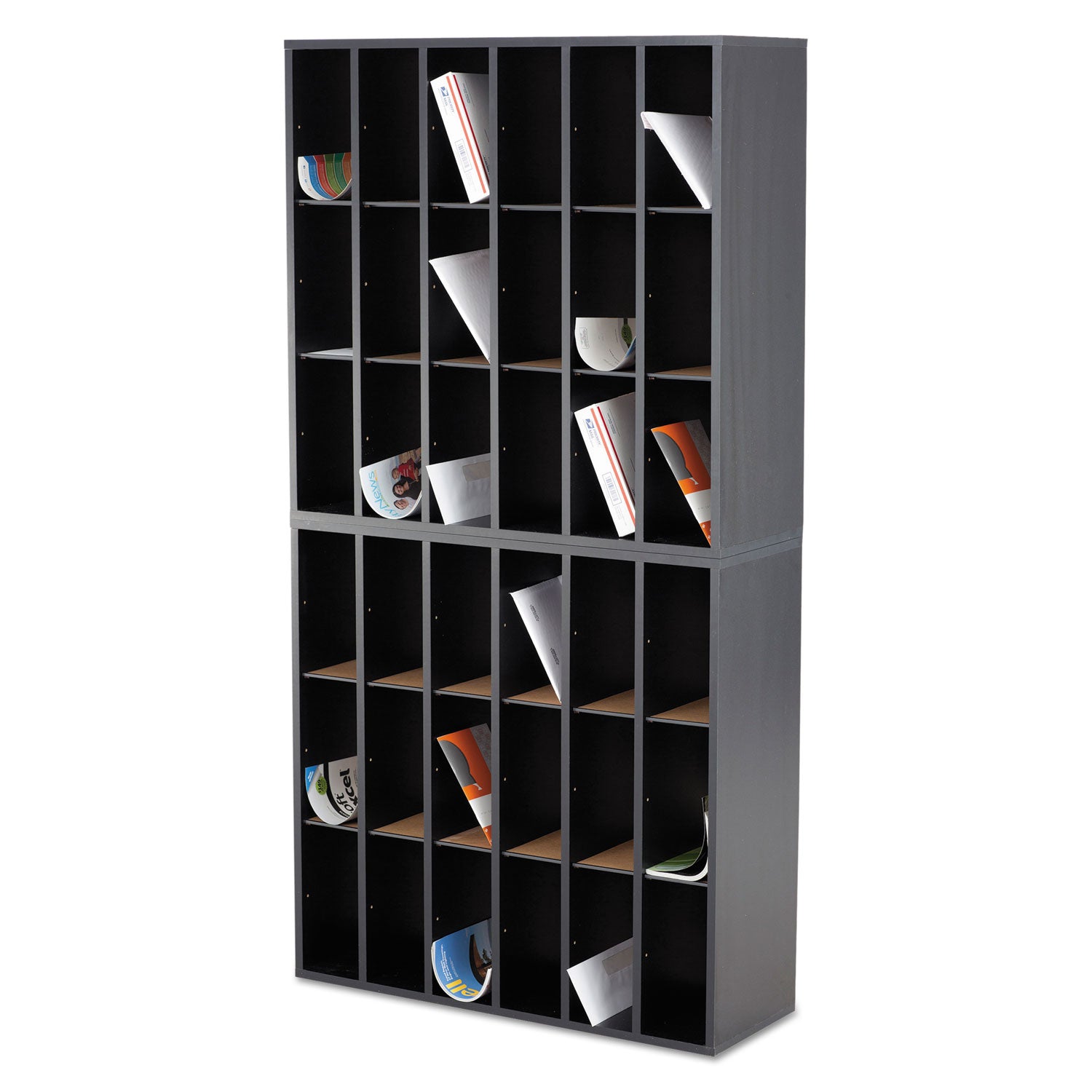 Mail Orgnzr Wood Adj 18 Comp