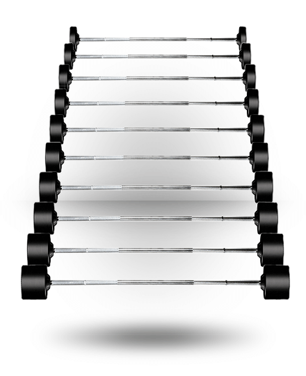 20 - 110 LB YORK Rubber Fixed Pro Straight Barbell Set