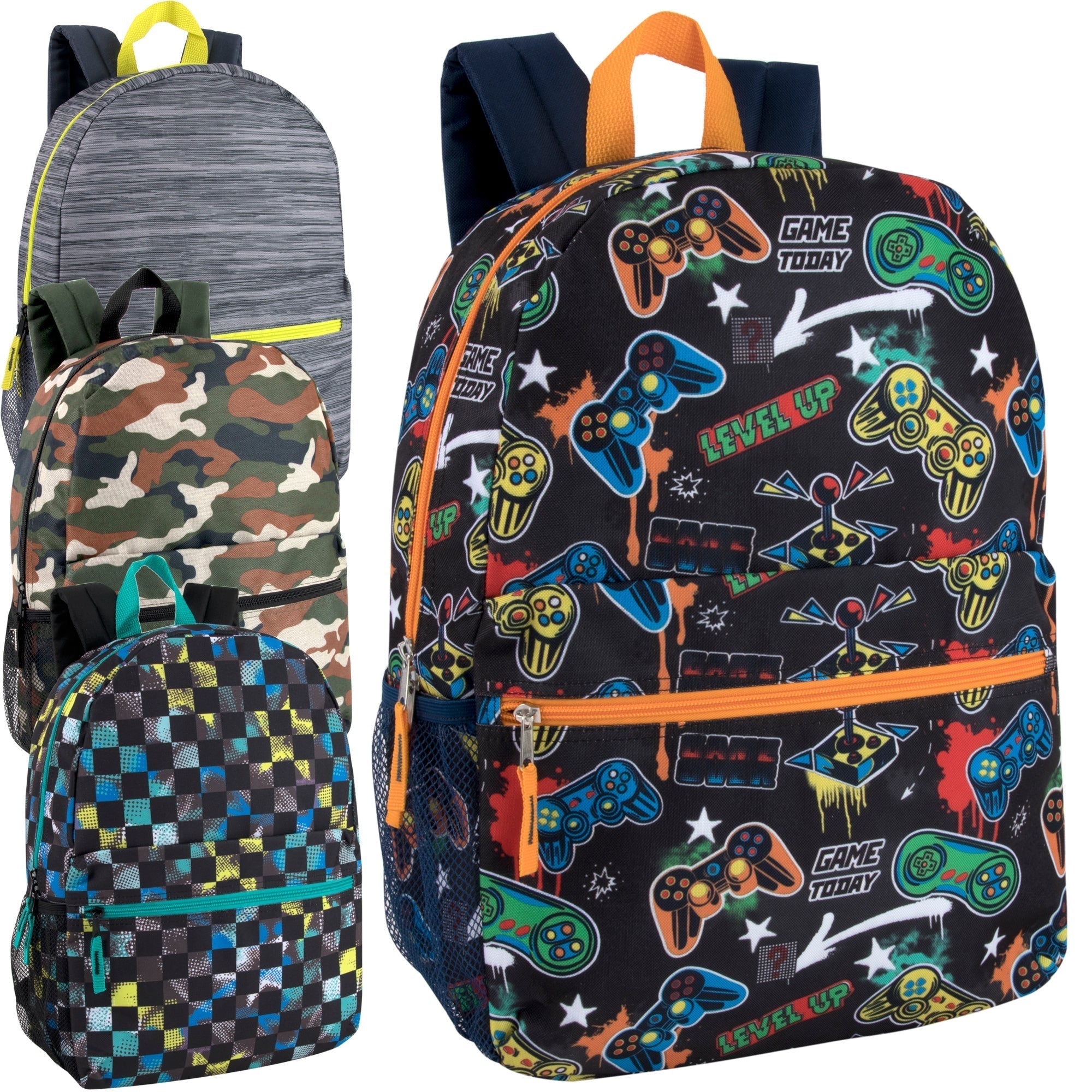 17 Inch Printed Backpacks - Boys - 24 in the Pack