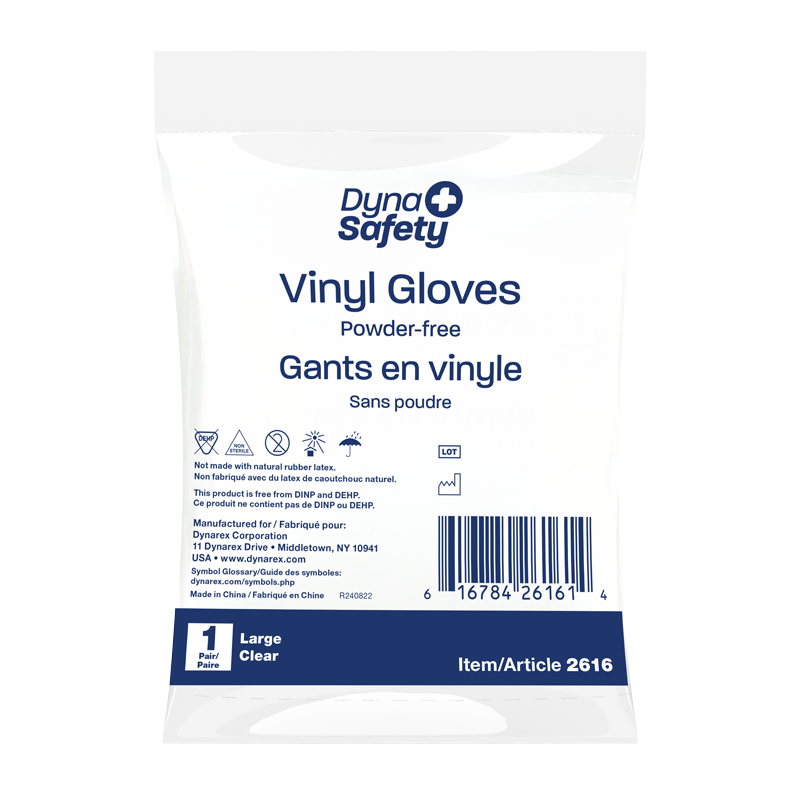 Vinyl Exam Gloves In A Bag, 1 pair per Bag/500 Bags per Case