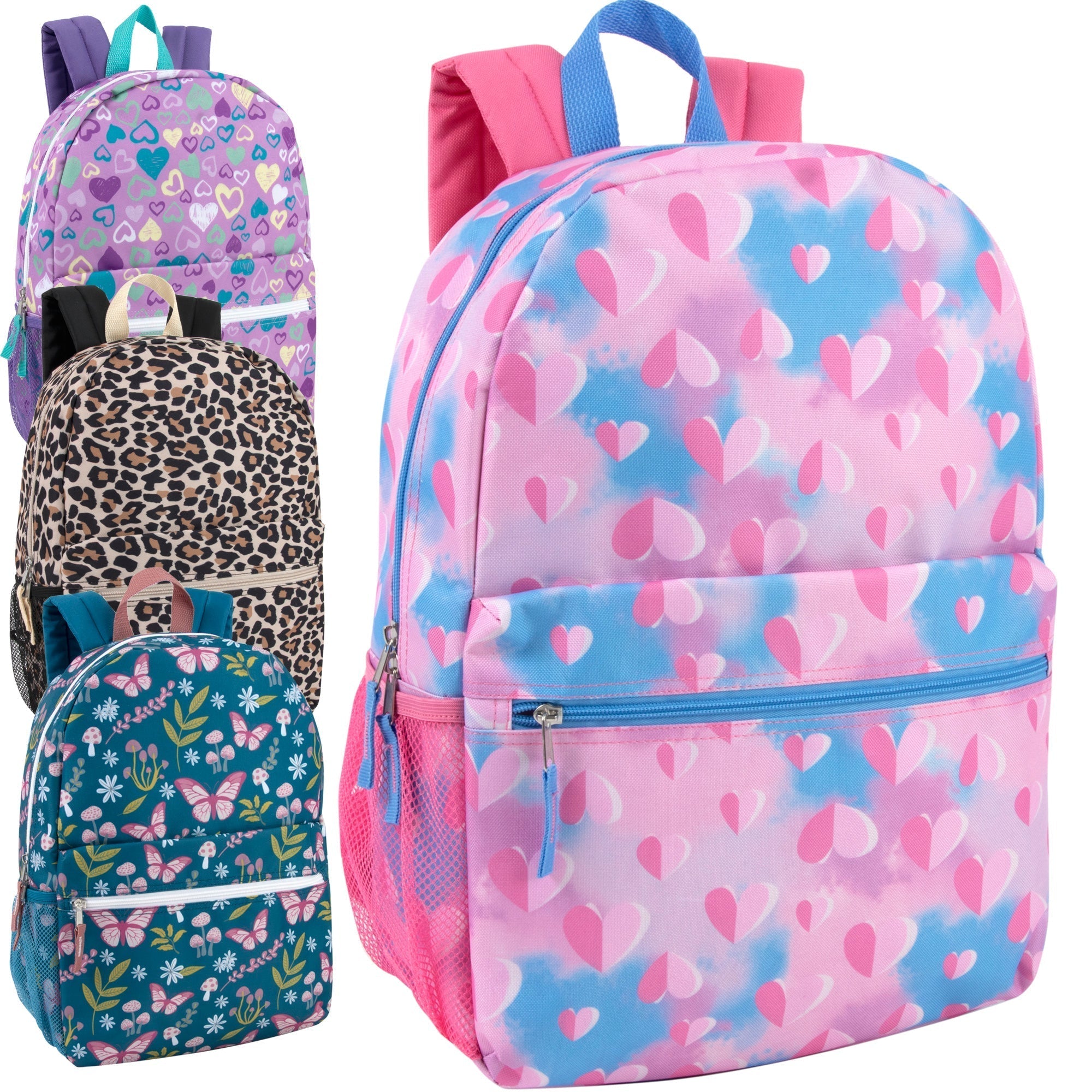 17 Inch Printed Backpacks - Girls Assortment - 24 in the Pack