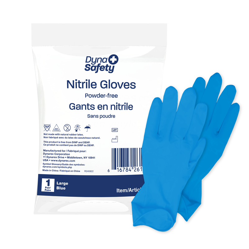 Nitrile Exam Gloves In A Bag, Large, 1 pair per Bag/500 Bags per Case