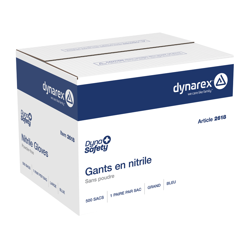 Nitrile Exam Gloves In A Bag, Large, 1 pair per Bag/500 Bags per Case