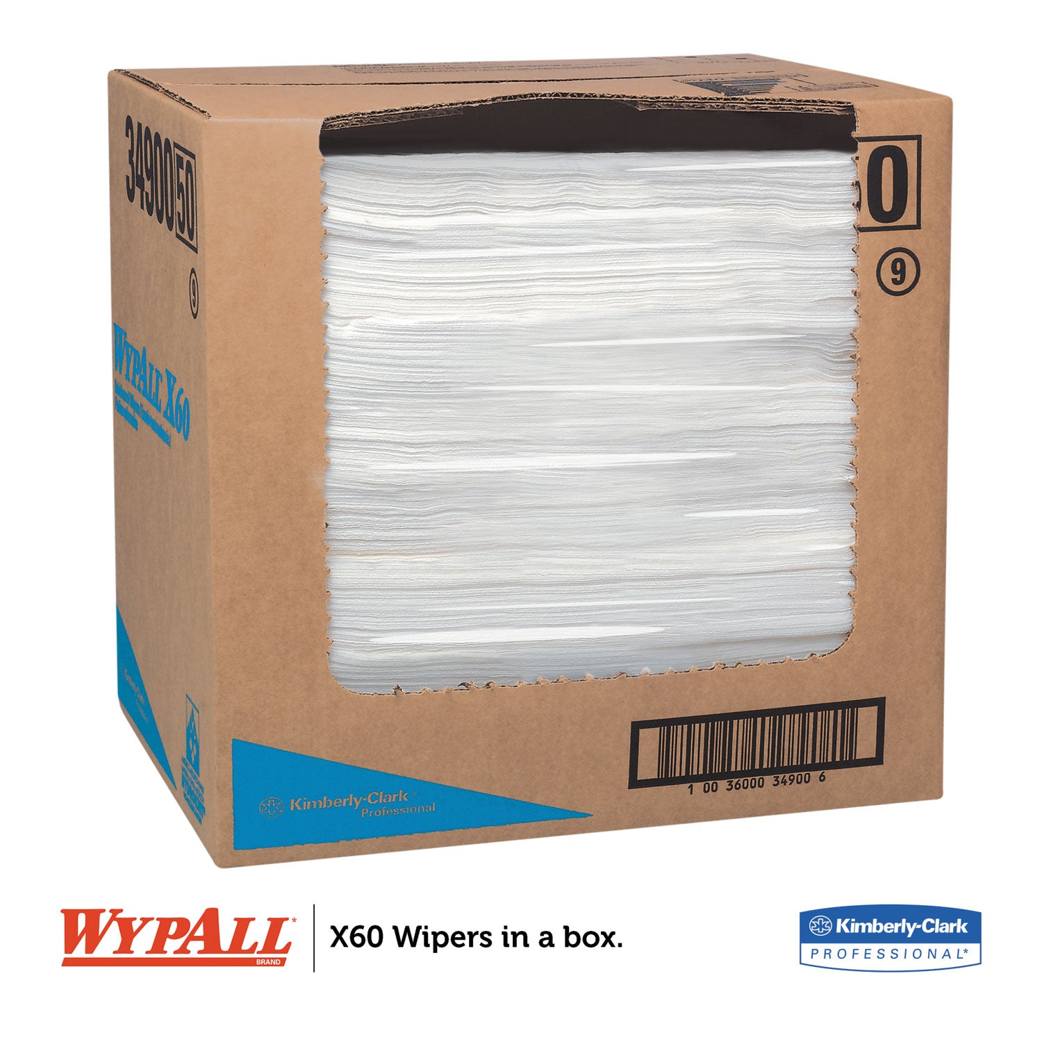 General Clean X60 Cloths, Flat Sheet, 12.5 x 16.8, White, 150/Box, 6 Boxes/Carton