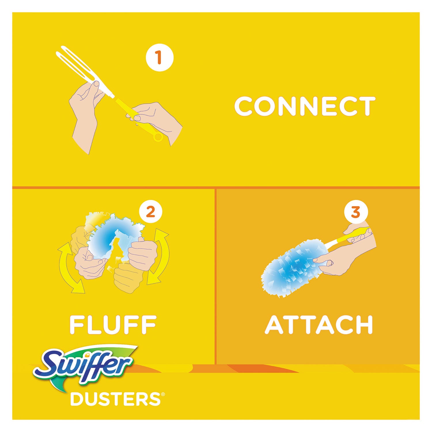 Swiffer Unscented Duster Kit, Blue/Yellow, 6 Handles & 30 Duster Refills per Carton