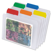 8 1/2" x 11" - Top Tab Location - Assorted Tab Position - Poly - Clear - Moisture Resistant - 25 / Box