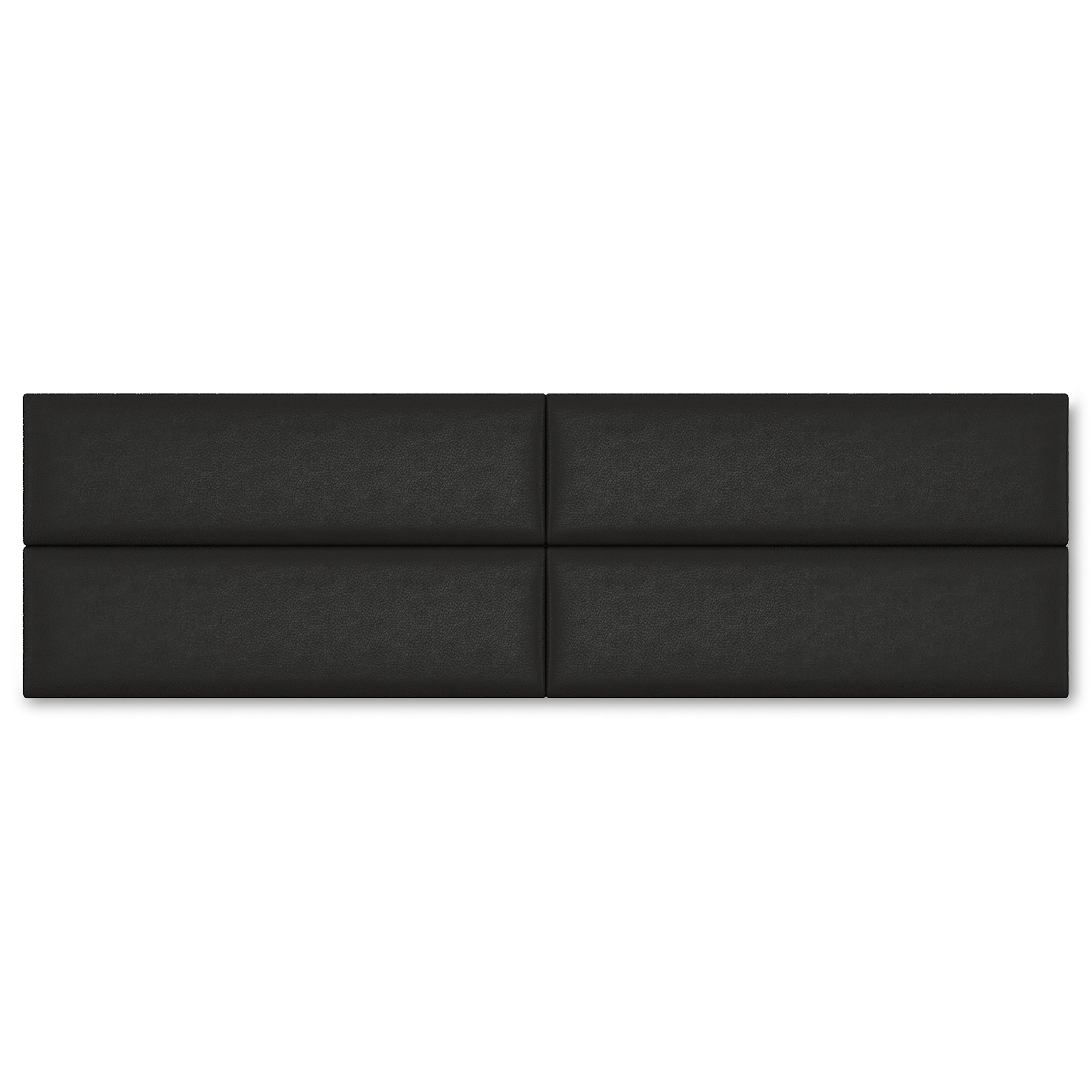 Jaxx Panelist Modern Padded Headboard – Set of 4 Wall Mounted Panels (Each 11.25" x 38") - King, Vegan Leather, Genesis Green
