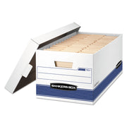 Internal Dimensions: 12" Width x 24" Depth x 10" Height - External Dimensions: 12.9" Width x 25.4" Depth x 10.3" Height - 650 lb - Media Size Supported: Letter - Lift-off Closure - Medium Duty - Stackable - White, Blue - For File - Recycled - 4 / Carton
