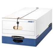 Internal Dimensions: 15" Width x 24" Depth x 10" Height - External Dimensions: 15.3" Width x 24.1" Depth x 10.8" Height - Media Size Supported: Legal - String/Button Tie Closure - Stackable - Fiberboard - White, Blue - For File - Recycled - 4 / Carton