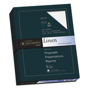 Southworth 25% Cotton Business Paper - Letter - 8 1/2" x 11" - 32 lb Basis Weight - Linen, Textured - Acid-free, Watermarked, Date-coded - White - 250 / Box