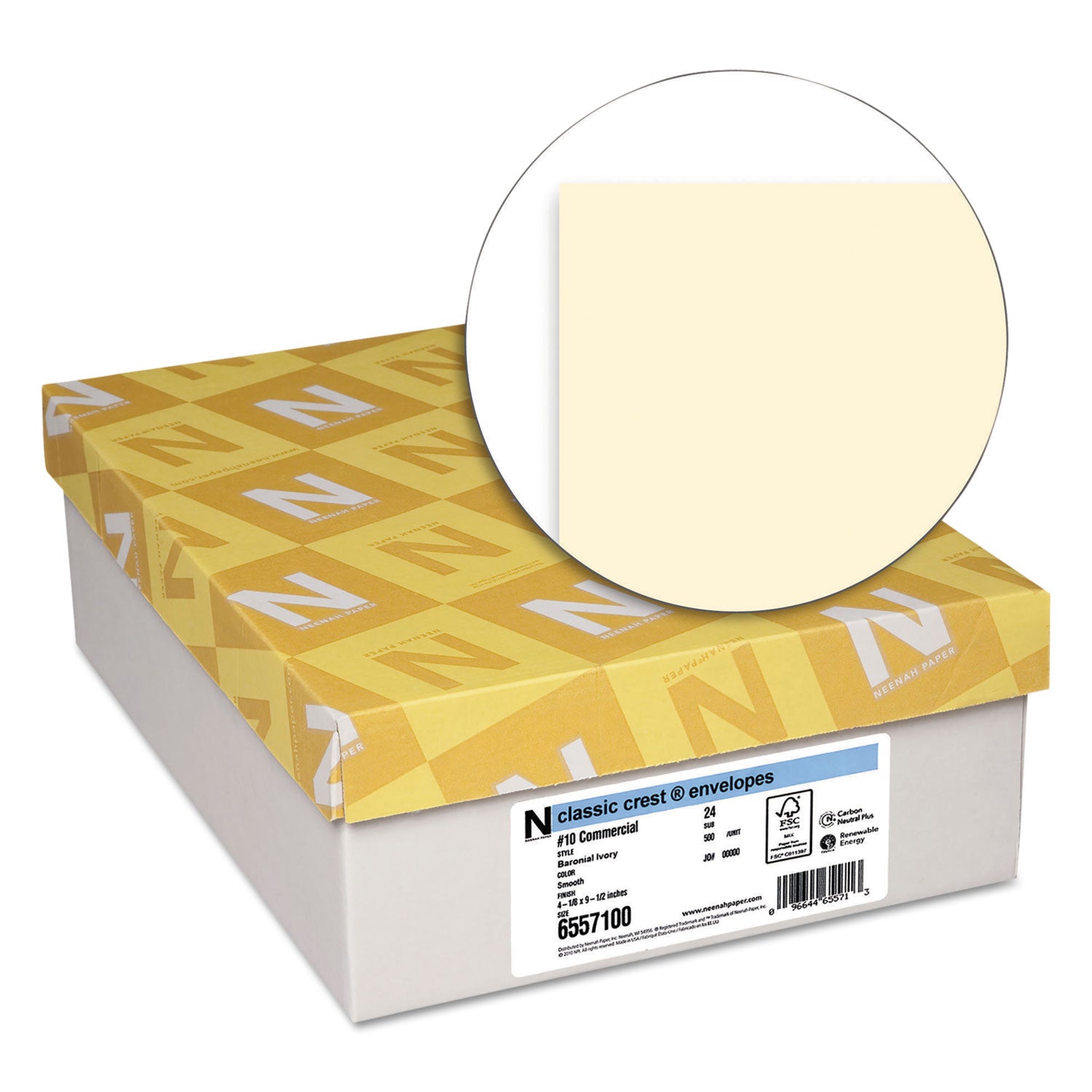 Classic Crest Commercial Flap Envelopes - Commercial - #10 - 4 1/8" Width x 9 1/2" Length - 24 lb - Flap - Baronial Ivory - 500 / Box