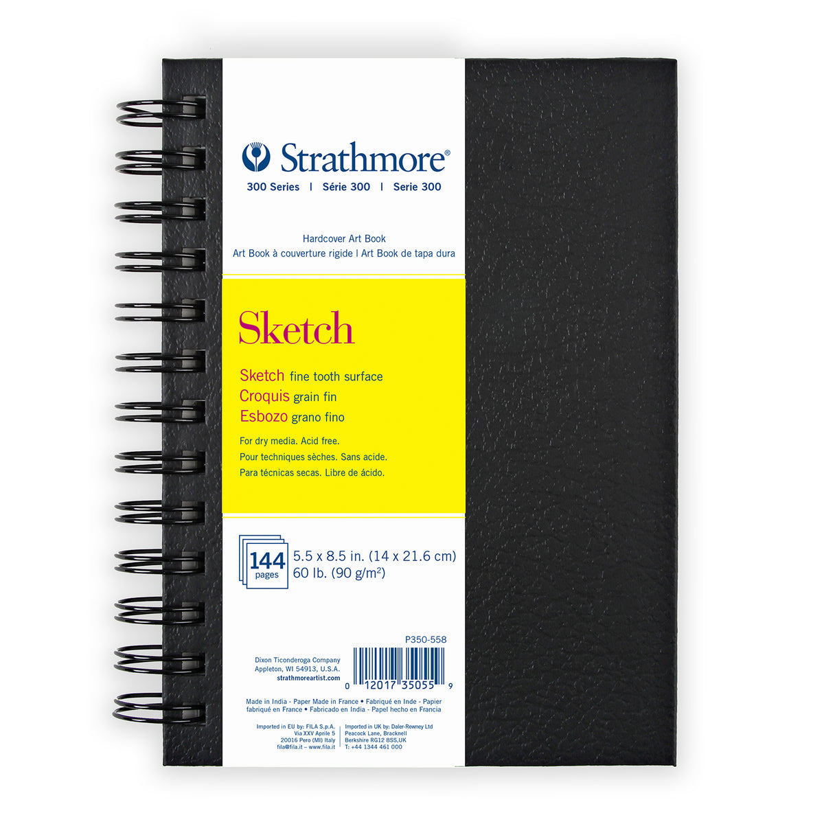 (2 EA) SKETCHBK 5.5X8.5 BLK WR BND