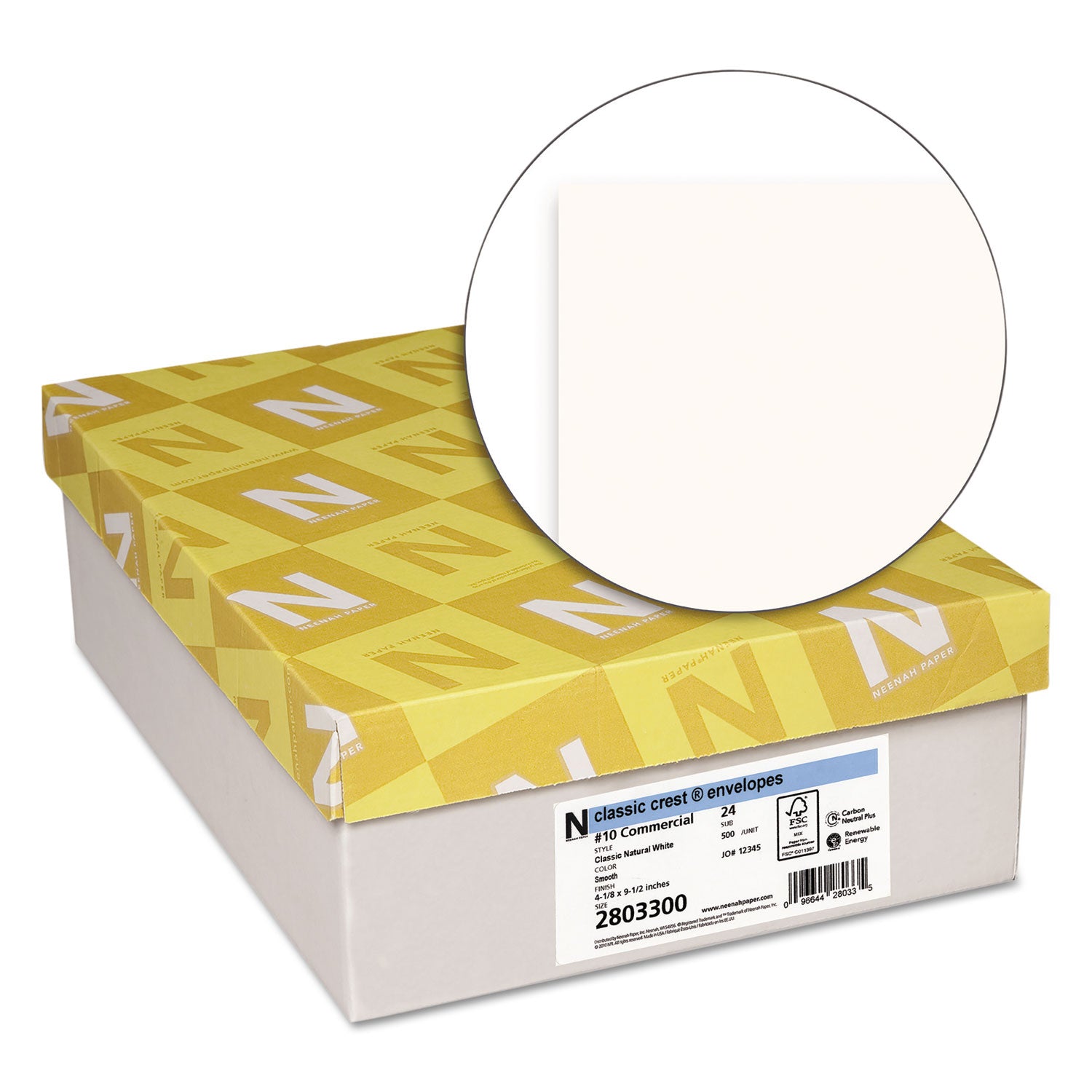Classic Crest #10 Commercial Flap Envelopes, 4 1/8" x 9 1/2", 24 lb, Natural White, 500/Box