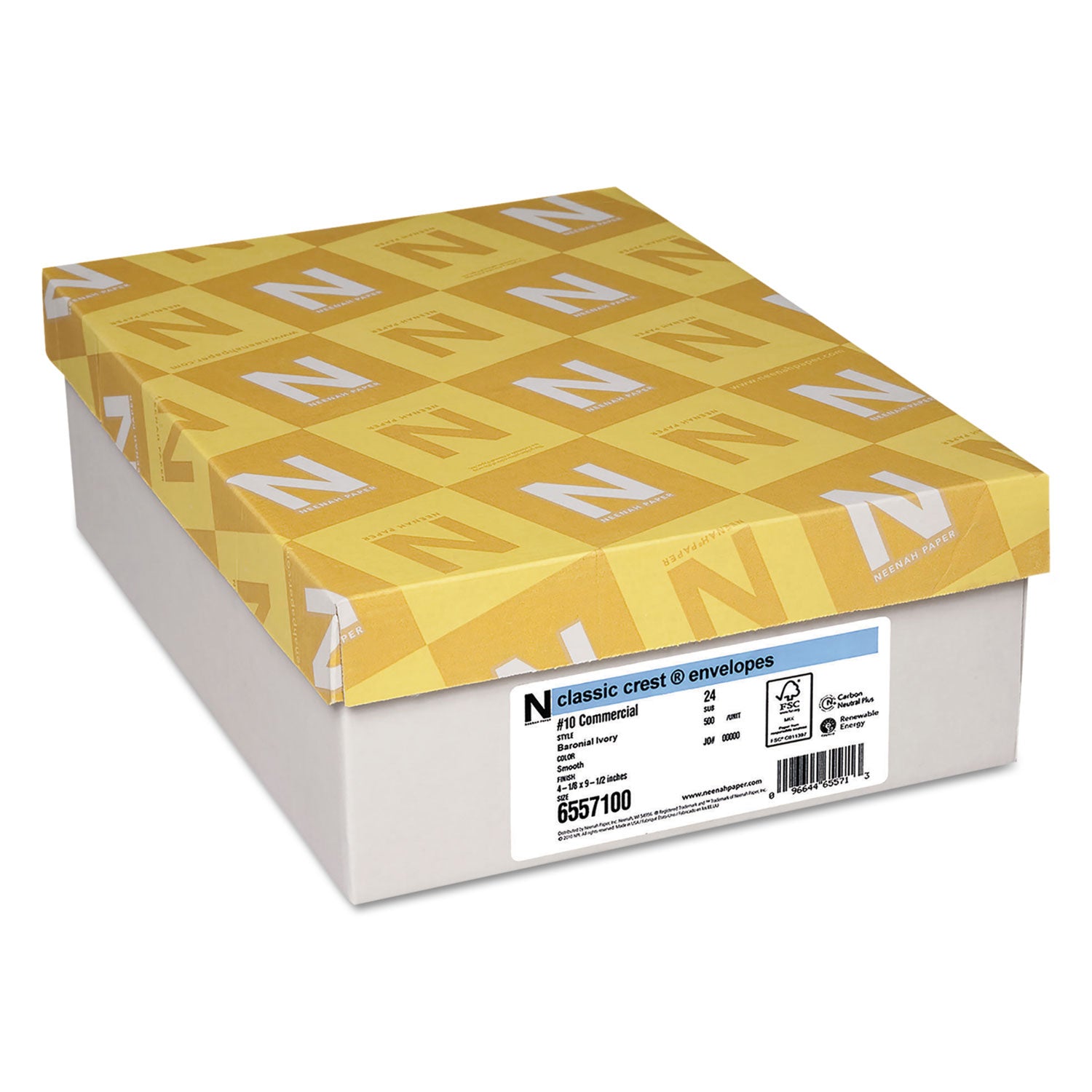 Classic Crest Commercial Flap Envelopes - Commercial - #10 - 4 1/8" Width x 9 1/2" Length - 24 lb - Flap - Baronial Ivory - 500 / Box
